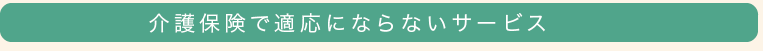 介護保険で適応にならないサービス
